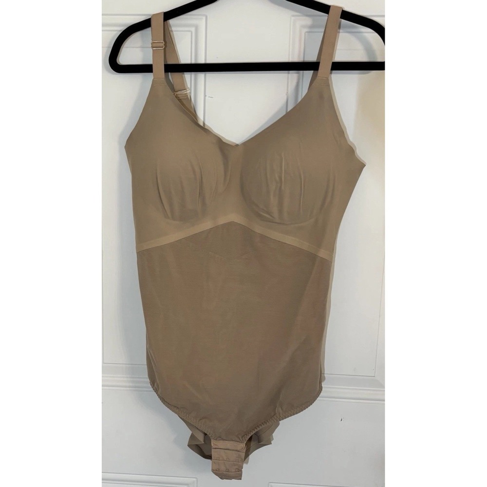 HoneyLove Shape wear Tank‎ Bodysuit Women's 1x Nude Compression Support Seamless
